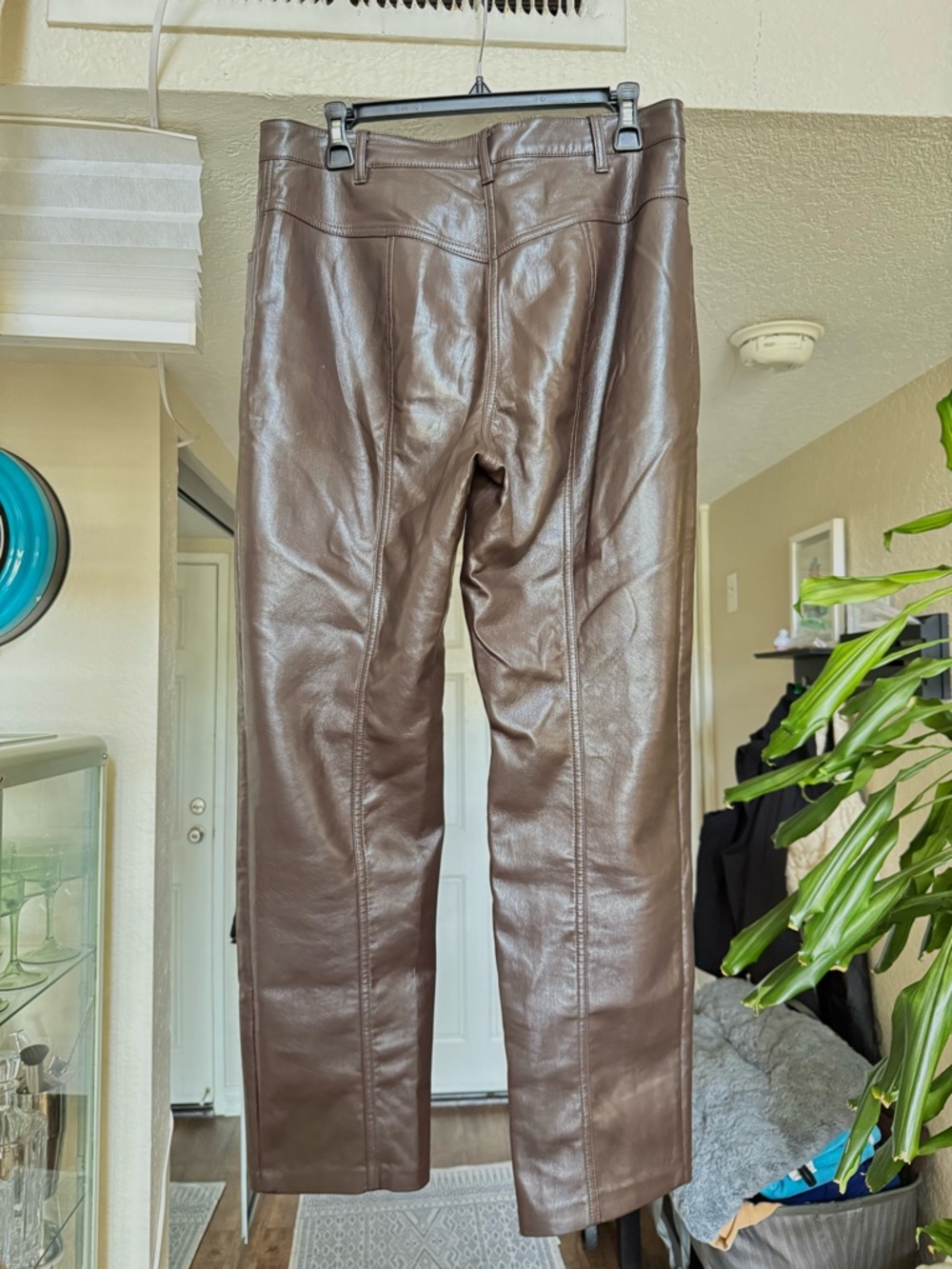 Wilfred Brown Faux Leather Straight-Leg Pants - Picture 2 of 4